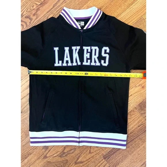 New Era Los Angeles Lakers Track Jacket Black Purple Full Zip Varsity Mens L